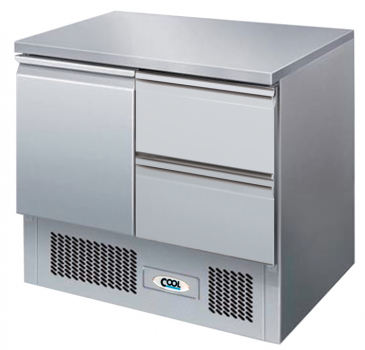 COOL-LINE-Universalkühltisch 2 Schubladen,1 Tür, 900 x 700 x 850 mm