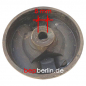 Preview: Knebel Gashahn PEL22/23 ø 70mm Achse ø 10x8mm Abflachung oben/unten schwarz - für Baron