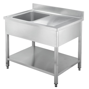 TOPLINE-Spültisch 1200 x 700 x 850 mm, 1 Becken links