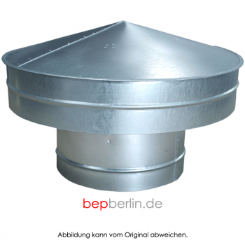 Regenhaube für Ø 125mm Rohr, verzinkt