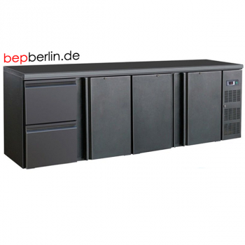 Barkühltisch,Flaschenkühltisch, Barkühlung, Schwarz, 2542 x 513 x 860 mm