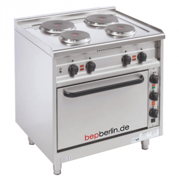 EKU Elektroherd 4 mit Elektro-Backofen 17 kW, 800 x 650 x 850 mm