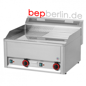 Crom Griddleplatte 6kW,660x600x290mm, ½ gerillt – ½ glatt