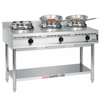 Gas-Wokherd  1500 x  600 x 800 mm, 3 Flammen, 34,5-39 kW, Erdgas