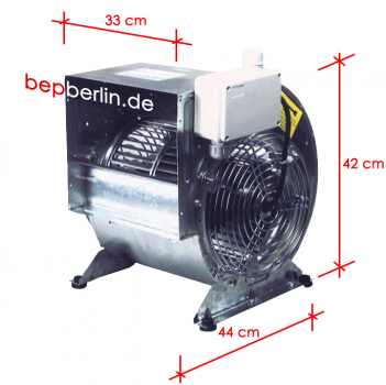 360 m³//h mit Stundenzähler leise Radial Baulüfter Bauventilator Baugebläse