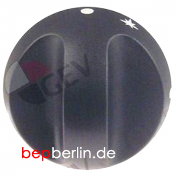 Knebel Gashahn PEL22/23 ø 70mm Achse ø 10x8mm Abflachung oben/unten schwarz - für Baron