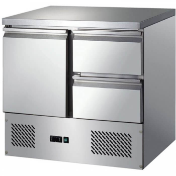 Kühltisch 903 x 700 x 850 mm, 1 Tür, 2 Schubladen