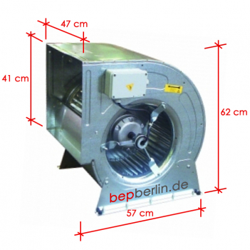 Radialventilator VKD, 2200 W, 8000 m³/h, 400V