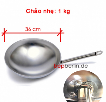 Wokpfanne-Inox Ø 36cm, sehr leicht, Tief ca.12cm