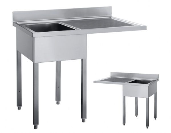 Spültisch 1400 x 700 x 850 mm, 1 Becken rechts od. links
