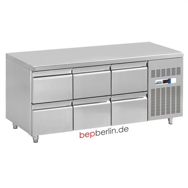 COOL-LINE Kühltisch 1795 x 700 x 850 mm,  6 Schubladen 1/2, KT 1795 6Z