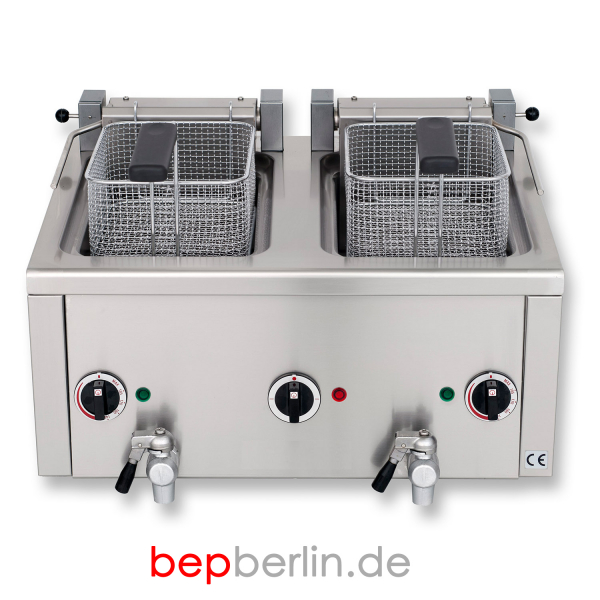 16 kW, 60x60x27cm, Fritteuse, elektro, 2X8 Liter, 400 V, 32A