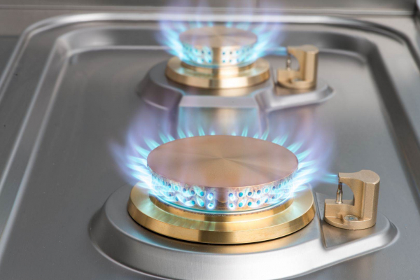 EKU 4-Flammen-Gaskocher, 800 x 600 x 300 mm 22 kW