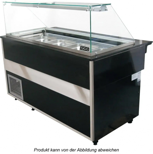 Verkaufstheke Gastroline 1300x800x1250 mm, 2 - 8 °C, LED-Beleuchtung