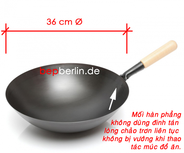 Wokpfanne Ø 36 cm Stahl für Induktion ,  10,5 cm Tief