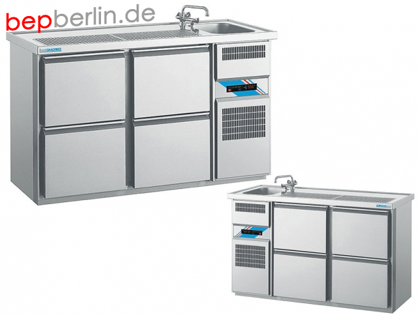 Biertheke, 4 Schubladen, 1550 x 700 x 980 mm