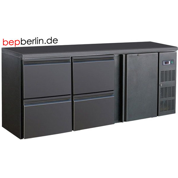 Barkühltisch,Flaschenkühltisch, Barkühlung, Schwarz, 2002 x 513 x 860 mm