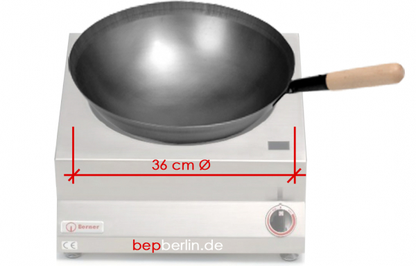 Wokpfanne Ø 36 cm Stahl für Induktion ,  10,5 cm Tief