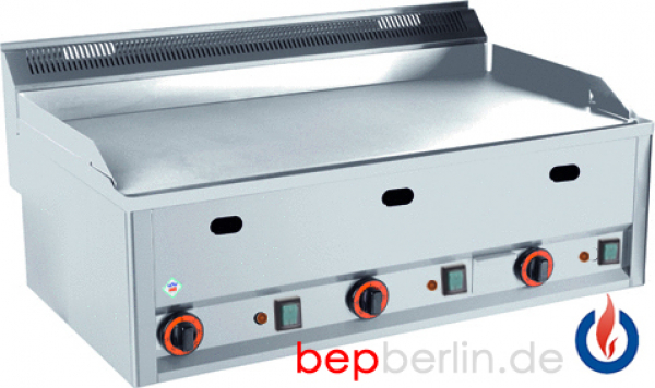 Gas Griddleplatte 12kW, 990x600x290 mm, Chrom.