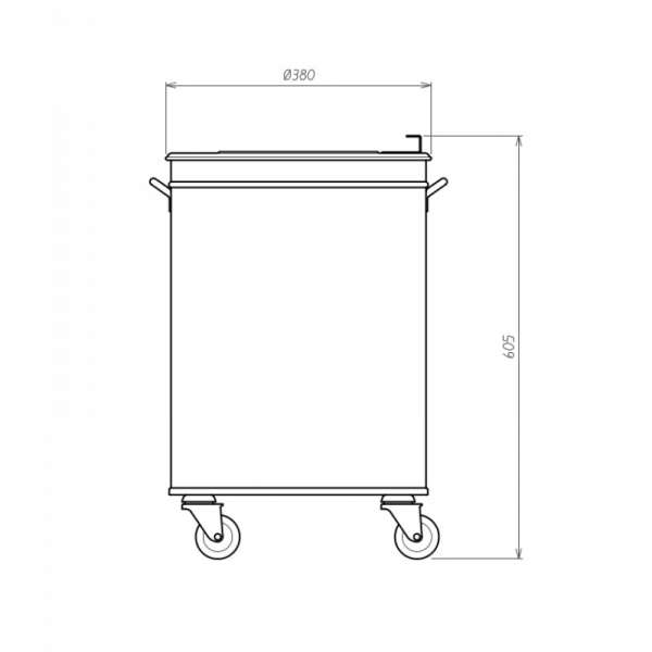 Abfalleimer auf Rollen 50 Liter, 380 x 605 mm