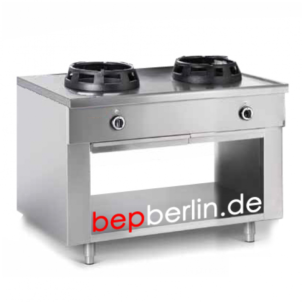 1200 x 900 x 850 mm, (16x2) 32 kW, Allgas-Herd Chinaherd, (90cm breit)