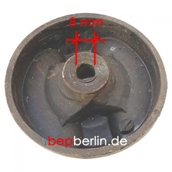 Knebel Gashahn PEL22/23 ø 70mm Achse ø 10x8mm Abflachung oben/unten schwarz - für Baron
