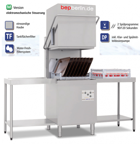 Haubenspülmaschine Ready 603, 6,5 kW, 634 x 744 x 1529 mm