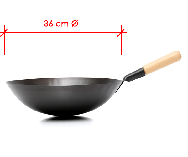 Wokpfanne Ø 36 cm Stahl für Induktion ,  10,5 cm Tief